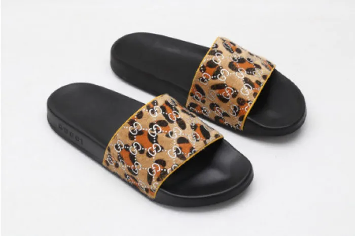 Cheap hype GUCC SLIPPERS LEOPARD PRINT 0123