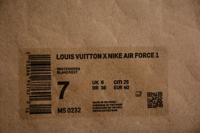 Cheap hype Louis Vuitton Nike Air Force 1 Low By Virgil Abloh White Green MS 0232 0130