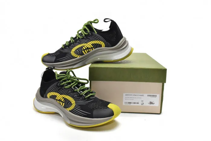 Buy now hype Gucc Run Sneakers Black Yellow 0120