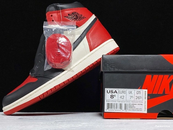 Affordable hype Retro High Jordan Bred 1 OG Toe 555088-610 Air 0226