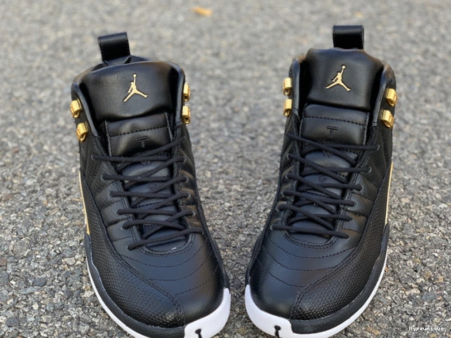 Affordable hype Retro AO6068-007 Metallic Jordan Black 12 'Reptile' Air Gold-White 0211