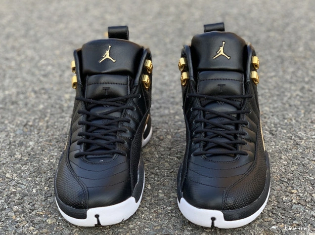 Affordable hype Retro AO6068-007 Metallic Jordan Black 12 'Reptile' Air Gold-White 0211