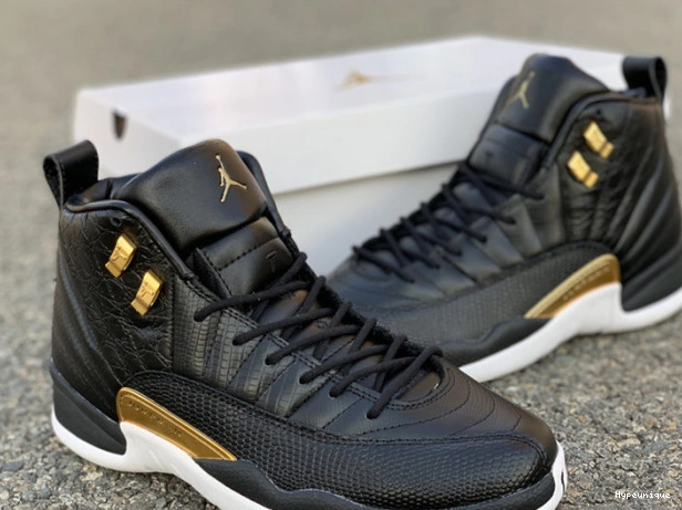 Affordable hype Retro AO6068-007 Metallic Jordan Black 12 'Reptile' Air Gold-White 0211