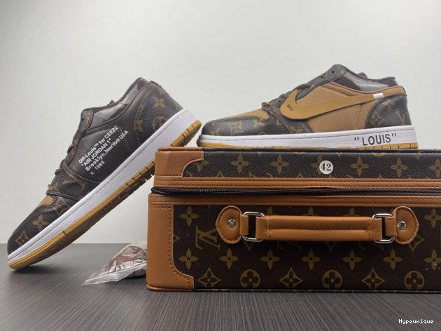 Affordable hype LOW OW Jordan 1 Off-Louis Air x AJ1 0214