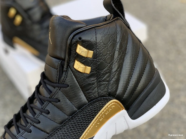 Affordable hype Retro AO6068-007 Metallic Jordan Black 12 'Reptile' Air Gold-White 0211